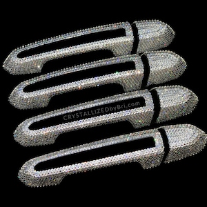Austrian Crystal Custom Car Door Handles Bling Crystallized Caps Covers Bedazzled Auto Accessories Universal Diamonds Girly Icy CTS V ATS