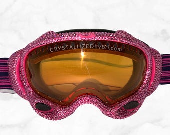 Custom Austrian Crystal Snowboarding Goggles Bling Glasses Protective Eyewear Crystallized Winter Fashion Bedazzled Skiing Sport Oakley