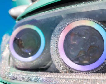 Phares en cristal autrichiens personnalisés bling n'importe quelle voiture Accessoires auto cristallisés éblouissants LED extérieur scintillant Halo Angel Eyes diamant de luxe