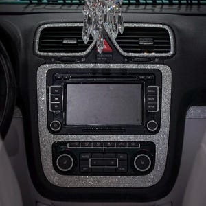 ANY CAR Austrian Crystal Interior Trim Pieces Custom Bling Radio Bedazzled Console Crystallized Vents Knobs Covers Auto Shifter Surround