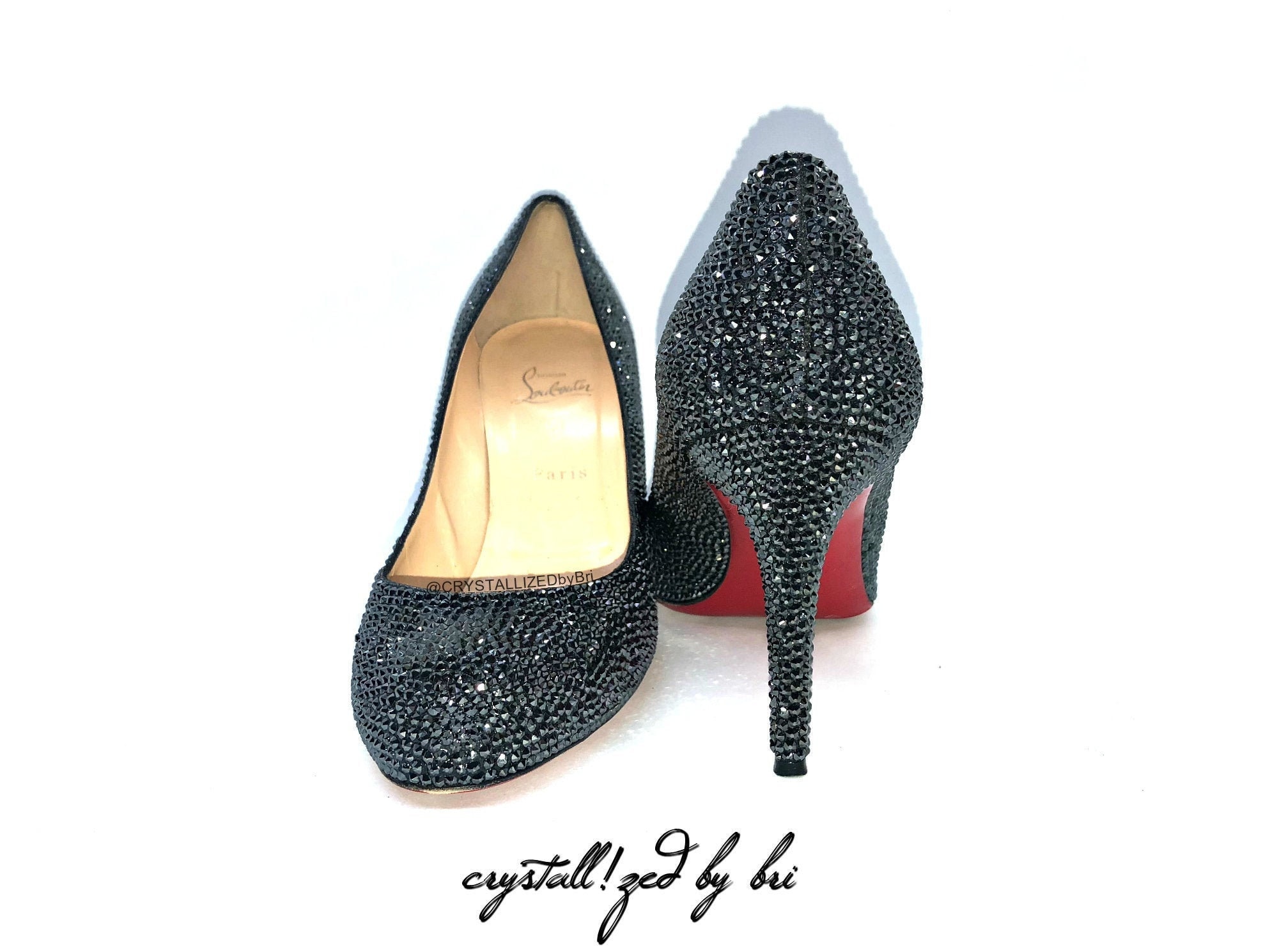 Christian Louboutin Rolando Swarovski Strass Wedding Shoes Pumps EU 38.5 US  8