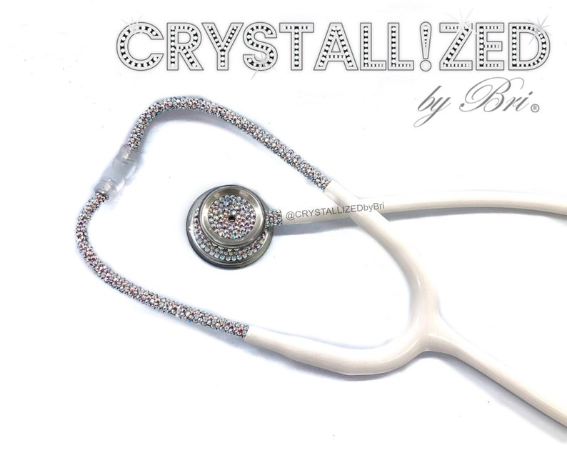 Austrian Crystal MDF MD One Stethoscope Rose Gold White Bling Custom ...