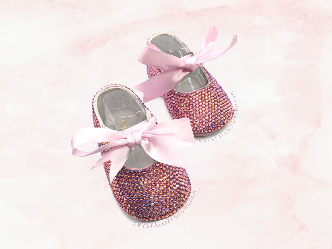 Custom Austrian Crystal Baby Booties Bling Newborn Christening ...