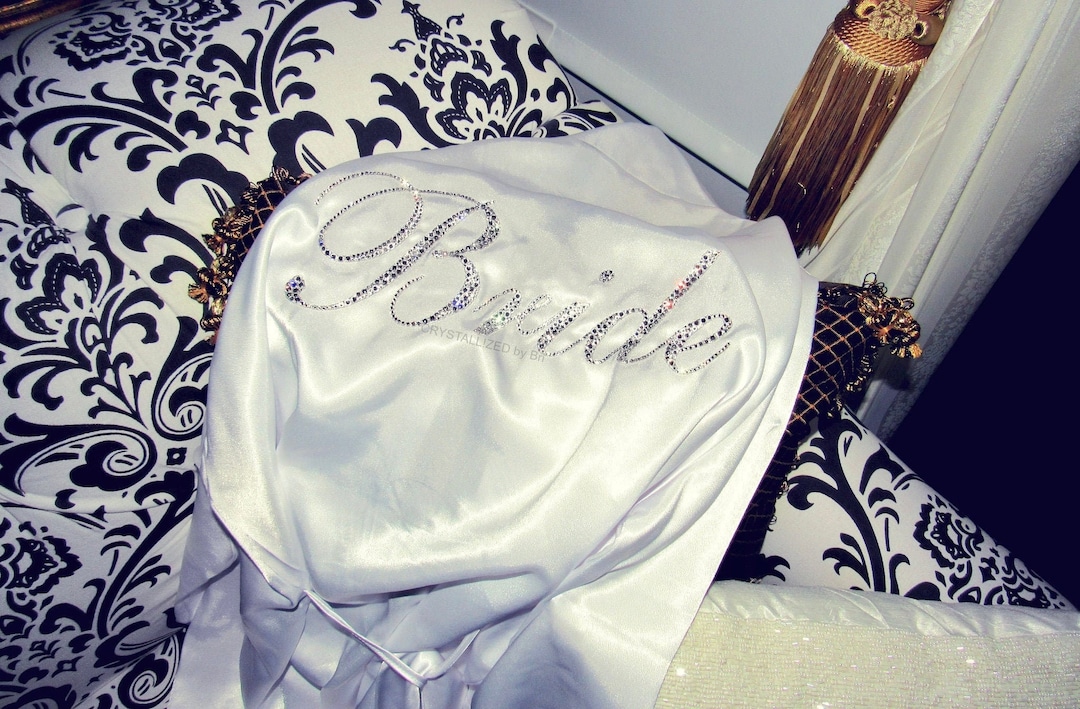 Any Color Austrian Crystal Bride Robe Bling Custom Wedding Kimono ...