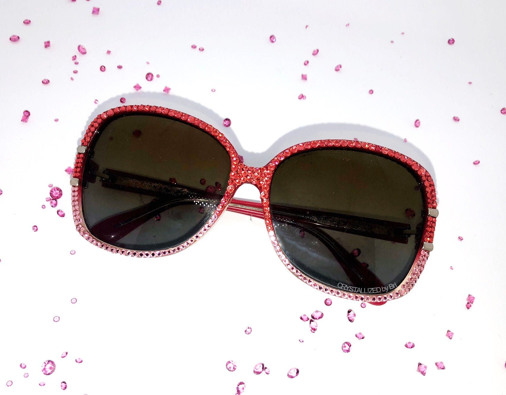 Austrian Crystal Oversized Sunglasses W/ Bling Custom 