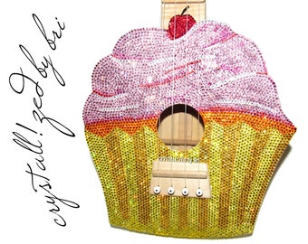 Austrian Crystal Custom Ukulele Bling Personalized Any Colors Bedazzled Made to Order Music Instruments Diamonds Guitar Instrument Live