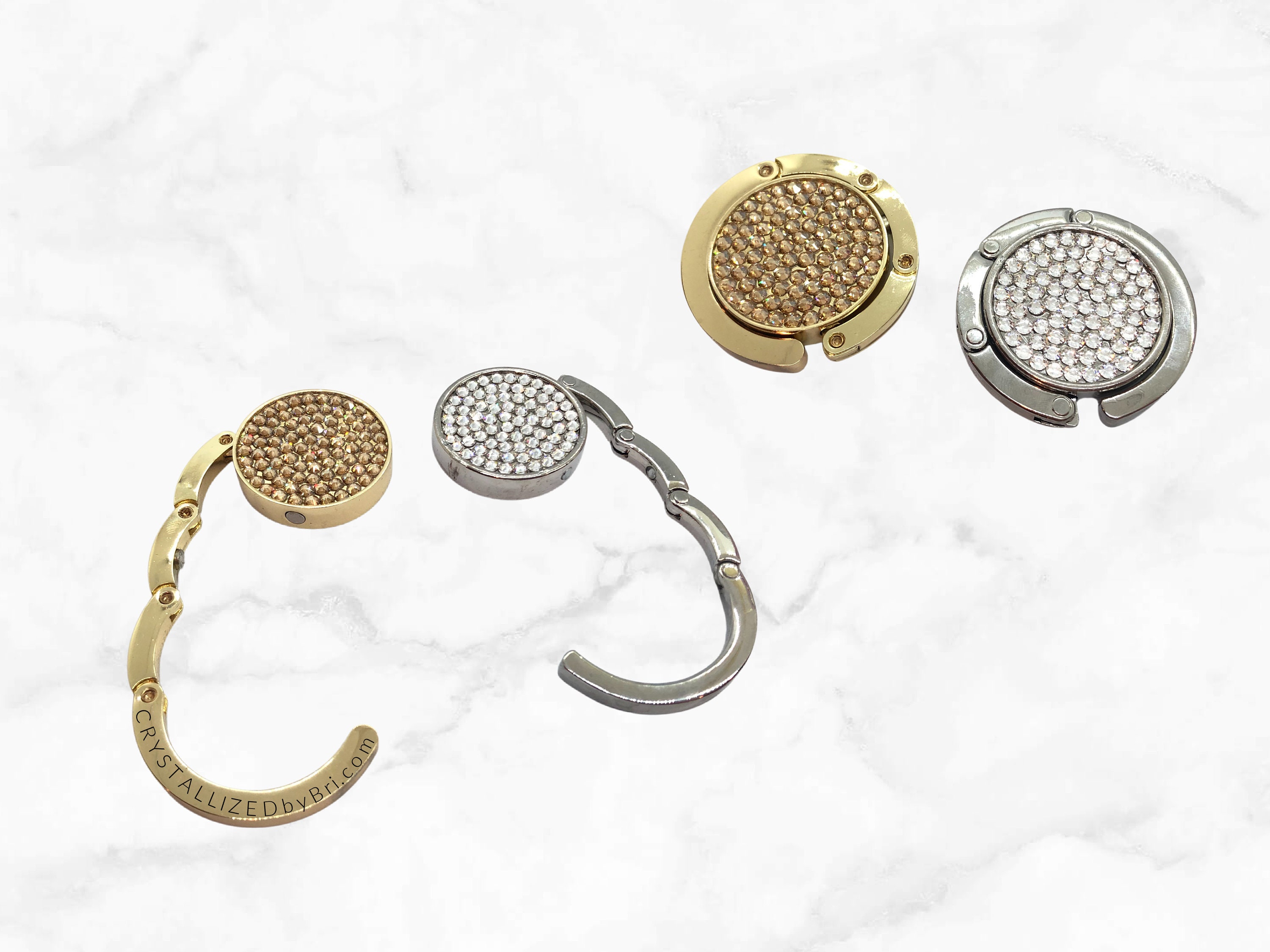 Handbag Hook w/ Swarovski Crystals Bling Fashion Accessories Etsy