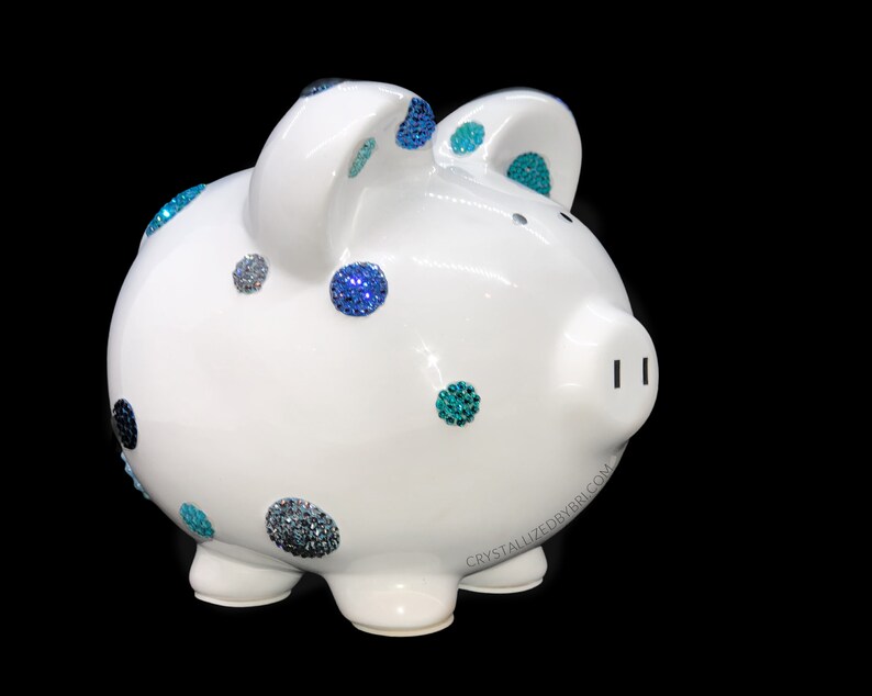 Piggy Bank W/ Genuine Crystals Bling Baby Decor Newborn Etsy