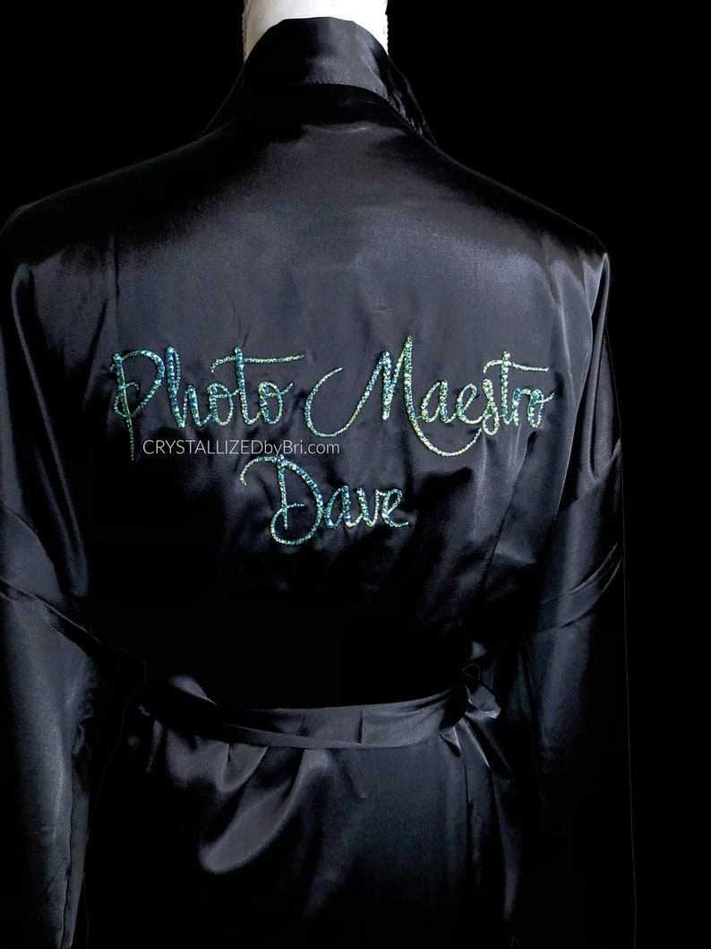 Austrian Crystal Personalized Men's Robe Bling Custom Wedding Kimono ...