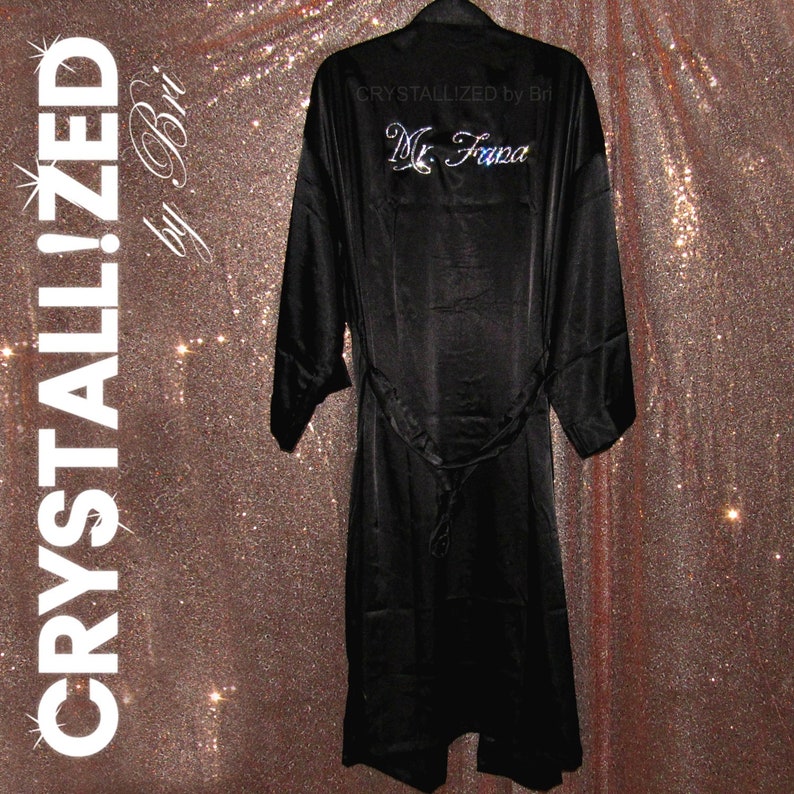Austrian Crystal Personalized Men's Robe Bling Custom Wedding Kimono ...