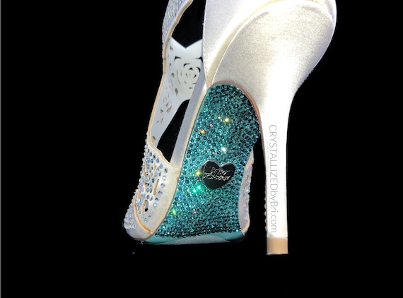 Austrian Crystal High Heel Soles Bedazzled Bling Custom Wedding