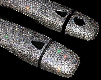 Poignées de porte de voiture personnalisées en cristal autrichien bling bouchons cristallisés couvre accessoires auto éblouissants diamants universels glacés pour Chrysler 200