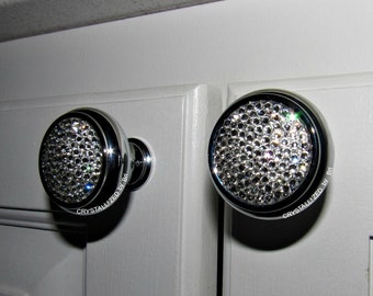 Boutons de poignée d'armoire en cristal autrichien bling Chrome champignon cristallisé bling bling bling bling éblouissant quincaillerie de porte