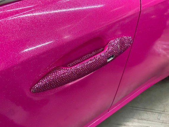 Austrian Crystal Custom Car Door Handles Bling Crystallized Caps Covers  Bedazzled Auto Accessories Universal Pink Diamonds Girly Icy IS 250 