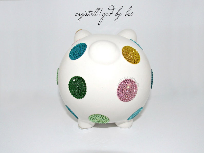 Piggy Bank W/ Genuine Crystals Bling Baby Decor Newborn Etsy