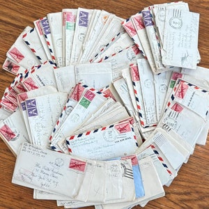 Cartas de amor de la Segunda Guerra Mundial: documentos personales manuscritos antiguos/vintage. Correspondencia de guerra. Sellos, sobres y lotes de cápsulas del tiempo. ¡Increíble!