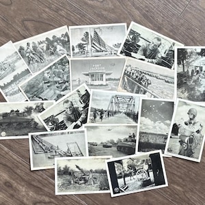 5) Postales con fotografías militares antiguas de la Segunda Guerra Mundial: efímeras de papel o piezas para scrapbooking. Tarjetas de gabinete, CDV, diario basura, manualidades (algunas RPPC escritas a mano)