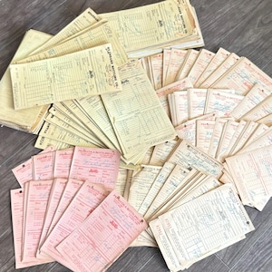 Recibos de Pepsi Cola de los años 40/50. (4 diferentes) Paquetes de efímeras. Diario de desuso, páginas de scrapbooking. Lote de papel vintage. Libros de contabilidad antiguos. Stock antiguo.