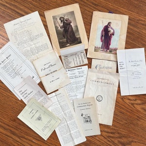 Religiöses Ephemera Lot! Vintage Papier Ephemera/Scrapbooking Teile. Junk Journal, Basteln. Handgeschrieben, Fotos, Werbung, Karten / Bücher