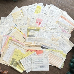 Recibos antiguos de transferencia de acciones/otros. Cartas manuscritas. Facturas/encabezados de factura. Contabilidad/Documentos antiguos: álbum de recortes/paquete de efímeras.