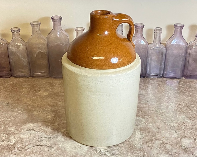 Antique Stoneware Jug With Handle. Early Vintage Crock. Salt Etsy