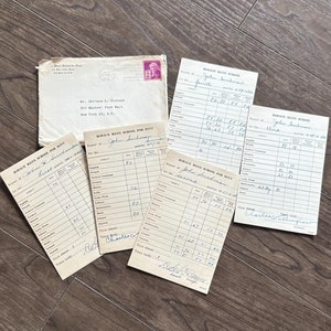 Lote de boletas de calificaciones de la década de 1940. Documentos manuscritos - Carta sellada. Lote de diarios de scrapbooking. Paquete de manualidades.