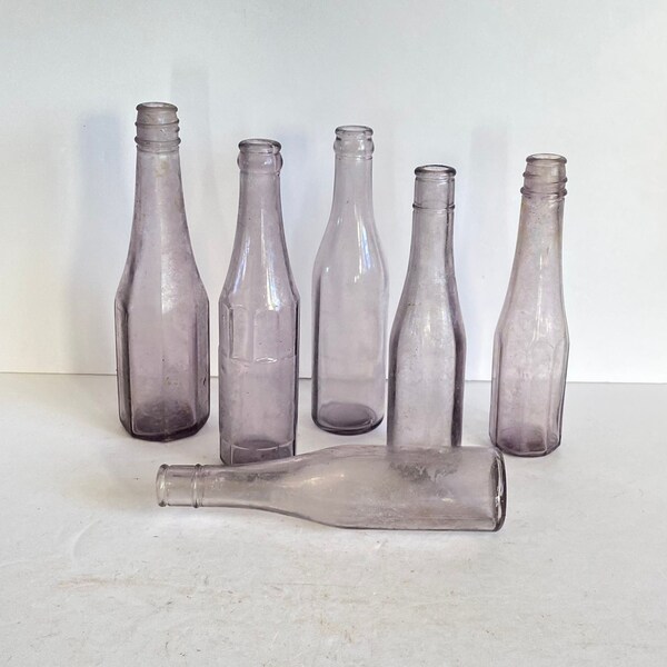 Purple Glass Bottle - Etsy