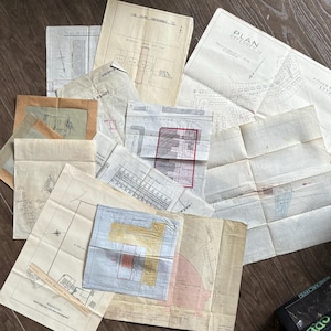 Antique Maps. UK Origin- Foldout Antique Paper Documents-Colorful Design, Crafting Lot. Journal, Ephemera (One map). Hand drawn/Printed lots
