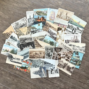 Cartes Postales Anciennes Avec Photo Années 1890-1930. Pièces de papier éphémères/scrapbooking vintage. Lots de cartes de visite, CDV, journal indésirable, travaux manuels RPPC écrits à la main