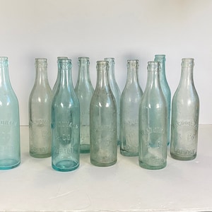 Antique Cobalt Soda Water Bottles (Sets of 2)
