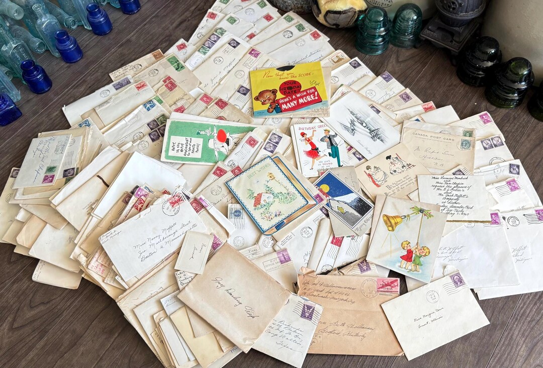 5) Vintage/antique Greeting Card Bonanza: Mixed Lots for Scrapbooking ...