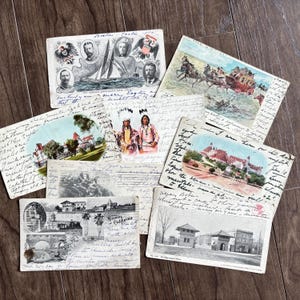 Lot de cartes postales photo vintage. Cartes postales privées - Éphémères en papier vintage/pièces de scrapbooking. Armoire, CDV, Junk Journal, Artisanat - Manuscrit.