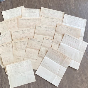 2- Facturas/Encabezados de factura antiguos de cobro de alquiler (principios del siglo XX) Flanagan, manuscritos, contables y recibos. Cartas antiguas, cubiertas de sobres.