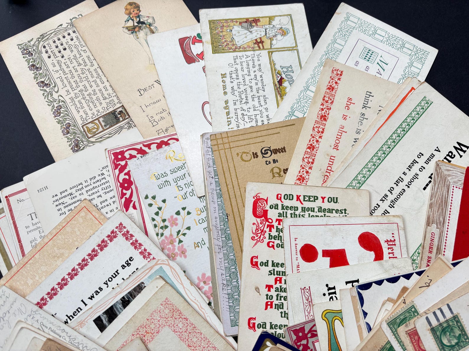 Paper Notes 1900 5 Antique Postcards: 1900s Vintage Ephemera for Junk Journals ...