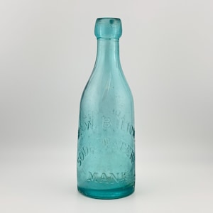 Scarce 1870s/80s Antique/Vintage Blobtop Soda. H. W Bilton. Aqua Soda Bottle, Vintage Berkeley Street Toronto. Imperial Soda Works