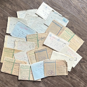 Cartas personales y de amor de la Segunda Guerra Mundial: documentos manuscritos antiguos y de época, correspondencia de guerra, sellos y sobres: lotes de cápsulas del tiempo de papel