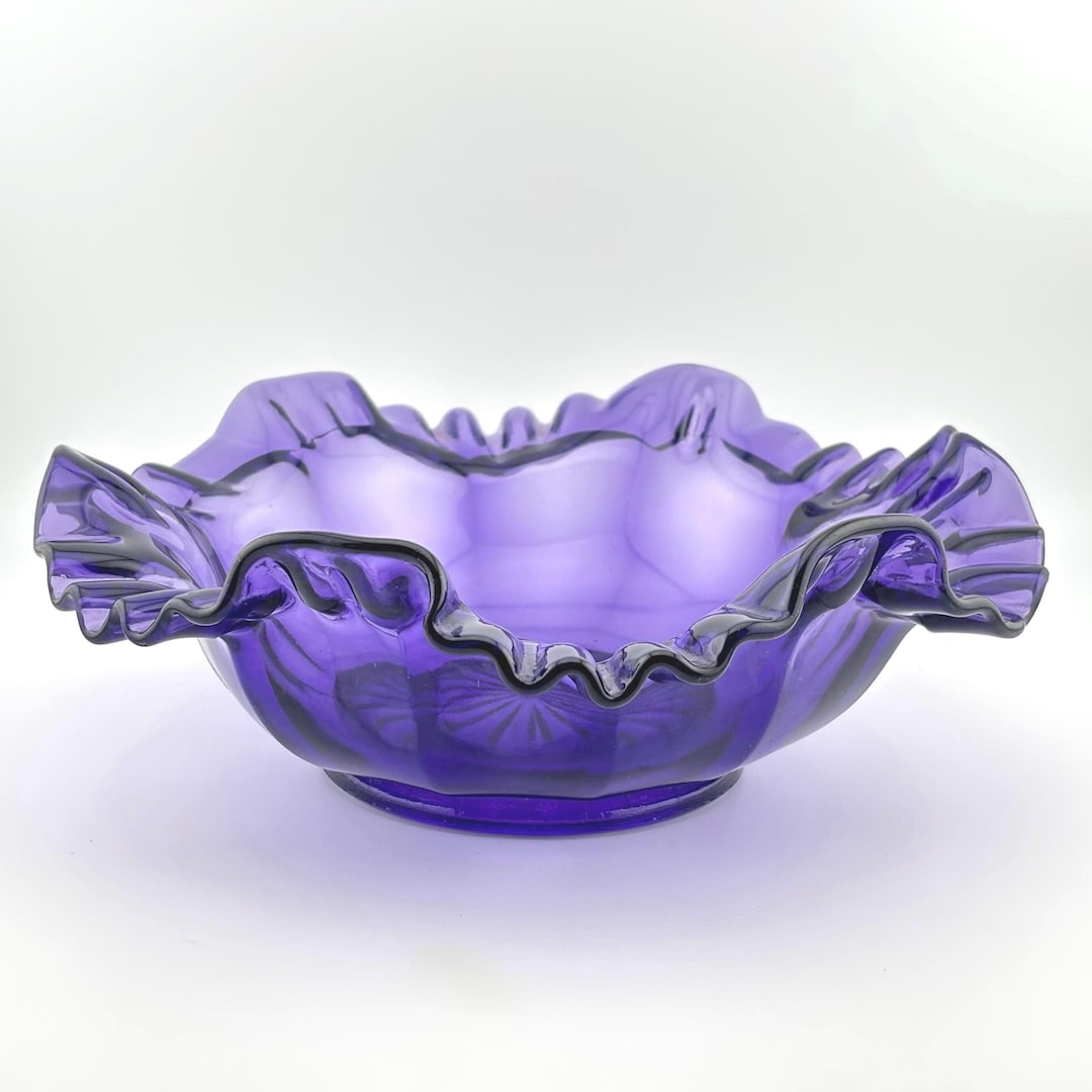 超貴重！1900年代～アメリカアンティーク パープル紫色ガラス　ケーキスタンド 超貴重！1900年代～アメリカアンティーク パープル紫色ガラス