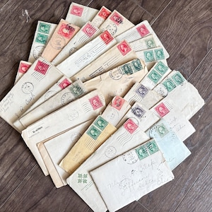 5) Handschriftliche Briefe - Antike / Vintage handschriftliche Dokumente., Persönliche Korrespondenz. Briefmarken / Umschläge - Paper Time Capsule Lots. Bücher