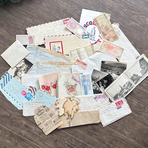 Lot d'éphémères mélangés ! Papier à en-tête vintage Ephemera/Scrapbooking Pieces. Junk Journal, artisanat. Manuscrit, photos, publicité, revue