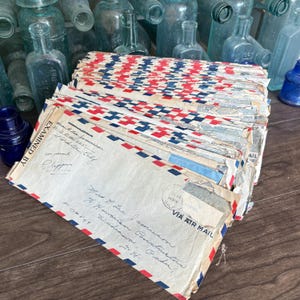 5) Cartas de amor de la Segunda Guerra Mundial: documentos personales manuscritos antiguos/vintage, correspondencia de guerra. Sellos/sobres: ¡una cápsula del tiempo de papel!
