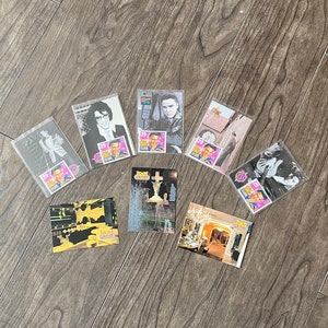 LOT DE 8) cartes à collectionner Elvis vintage. Graceland, Elvis Trivia, Facts-Graphisme. Lot de carnets colorés pour scrapbooking. Éphémères