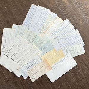Comprobantes de transferencia de acciones ferroviarias antiguas. Cartas manuscritas. Contabilidad/Documentos: Cartas antiguas. Historia ferroviaria estadounidense.