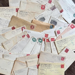 5) Billetes de 1800 y principios de 1900: documentos personales antiguos escritos a mano o a máquina, sobres antiguos, cápsulas del tiempo antiguas y lotes de correspondencia.
