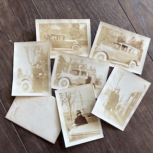 Lot de photos de voitures anciennes des années 1920 - papier vintage éphémères/scrapbooking pièces-cartes d'armoire, CDV, journal indésirable, lot artisanal - boutons-pression. Polaroïd/Film