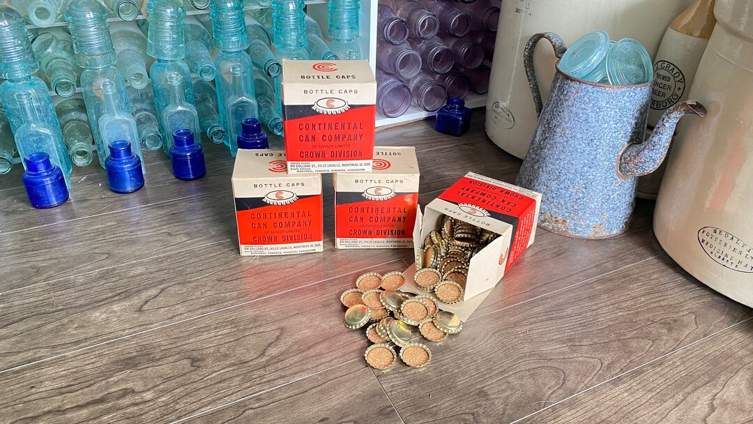 ONE BOX Vintage New Old Stock Crown Bottle Caps. Soda Pop Tops. Crown