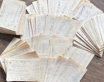 May include: A collection of vintage handwritten prescription pads and receipts. The aged paper has faded ink and handwritten notes. The text includes the name "Hamilton's Drug Store Hunter N.C." and the letter "R".