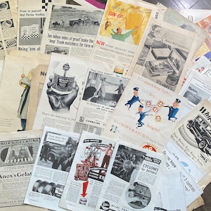 May include: A collection of vintage advertisements and ephemera, featuring colorful illustrations and text. The ads promote various products, including food, beverages, and household items. Some ads have text like "SUN-UP" and "Whippet".