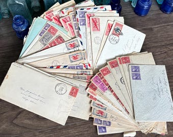 Love/ Personal Letters- 1920s-1950s. Antique/Vintage Handwritten Documents. Correspondence. Stamps/Envelopes- Paper Time Capsule Lots.