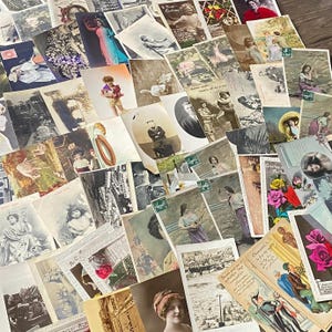 Postales con fotos antiguas de la década de 1890 a 1920. Papel vintage efímero/piezas para scrapbooking. Tarjetas de gabinete, CDV, diarios basura, manualidades (algunos manuscritos RPPC).