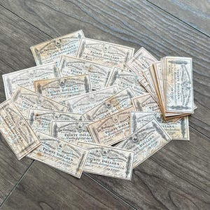 1- Cupón de bono/préstamo antiguo de la Guerra Civil de la década de 1860. Papel efímero/piezas para scrapbooking. Diario de chatarra, manualidades. Notas manuscritas, firmas.